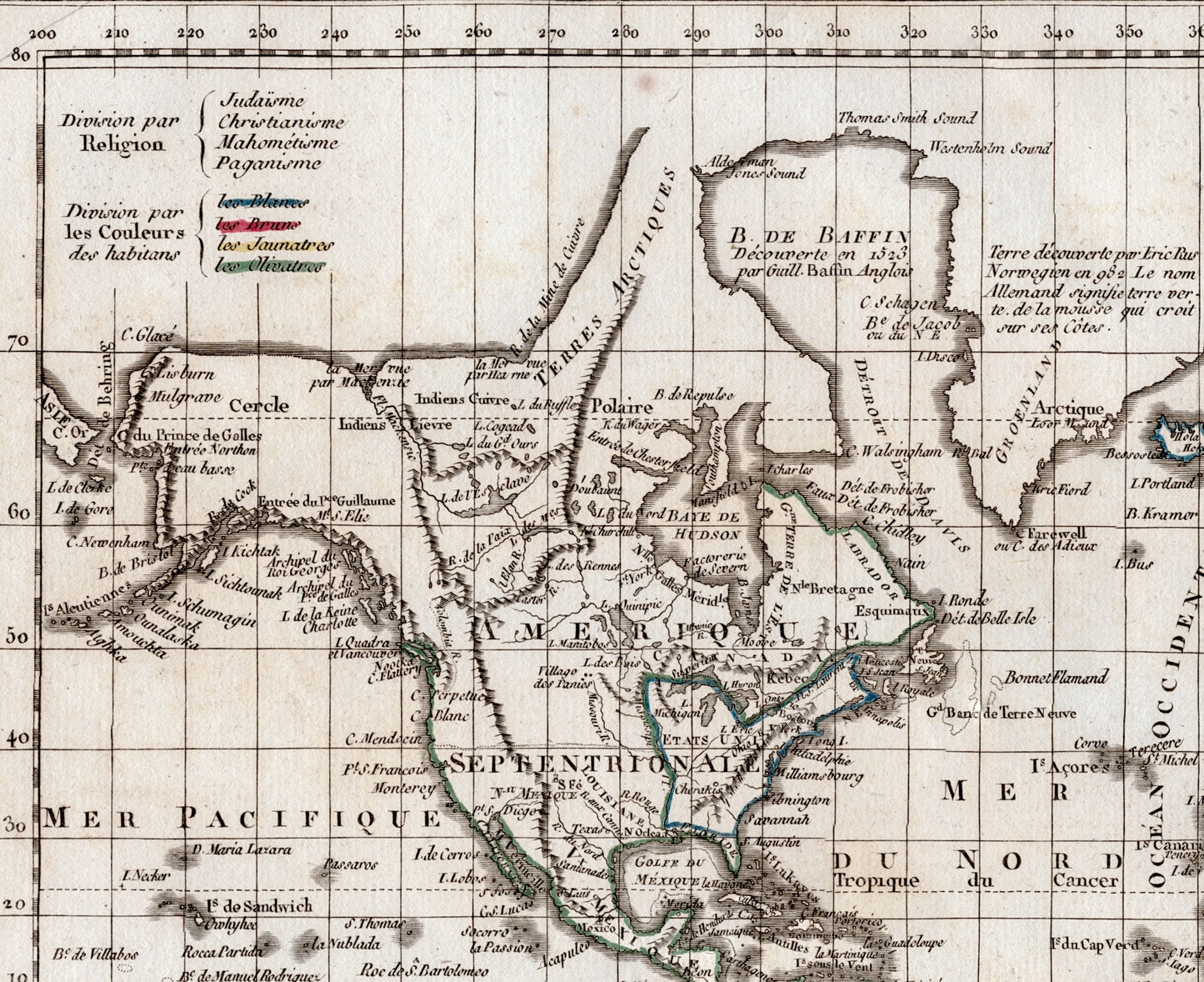 Vintage World Map from 1812 - Old Hand Coloured Vaugondy/Delamarche Map (ET)