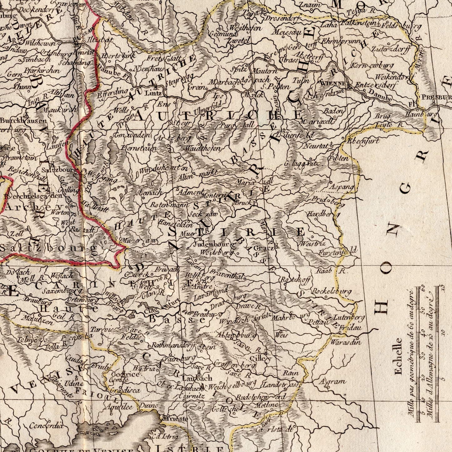Vintage Map of Austria and Bavaria - Hand Coloured Vaugondy/Delamarche Map - Old Map from 1812 (ET)