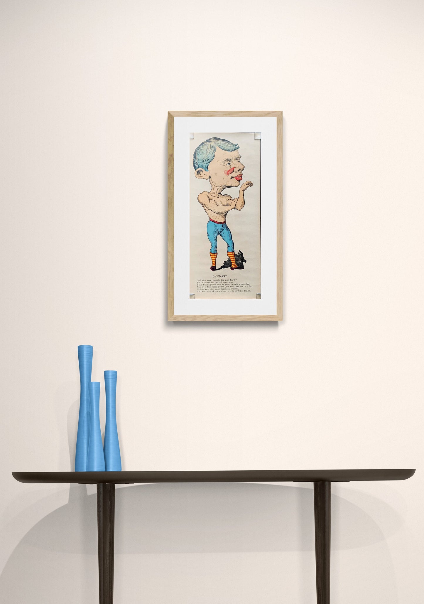 Very Rare Large Antique Penny Dreadful / Vinegar Valentine / 1850s - 1890s - Gymnast - Gym Rat