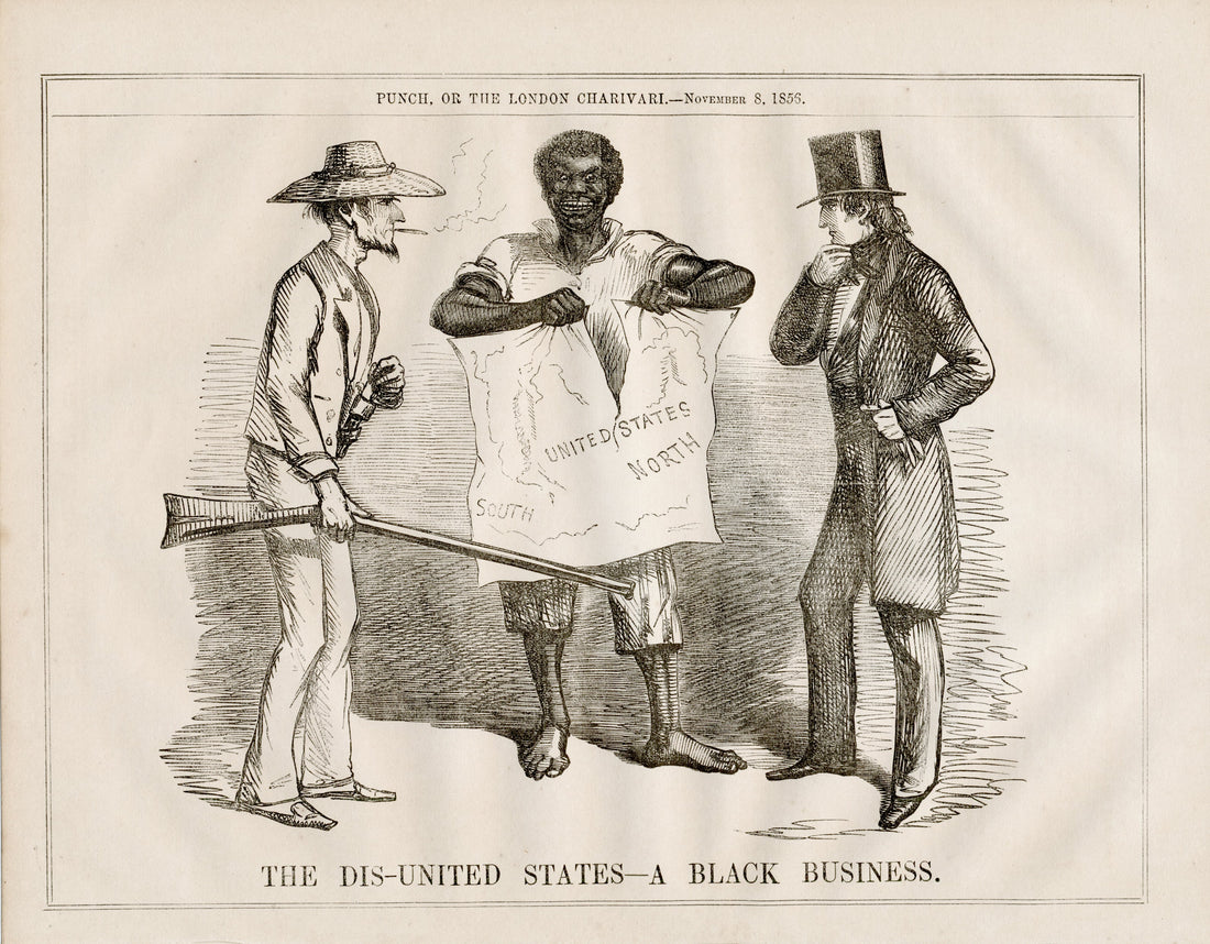 Punch cartoon of North and South conflict in the United States 