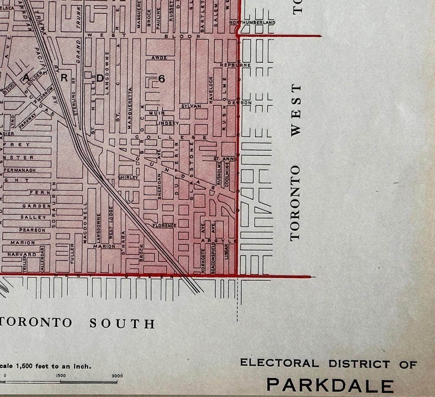 1915 Vintage Map of Parkdale, Toronto, Ontario - 11 x 14 inch High-resolution Reproduction - Giclée