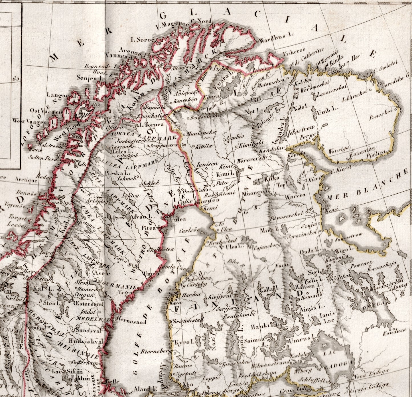 Vintage Map of Norway, Sweden, and Iceland - Old Map from 1812 - Hand Coloured Vaugondy/Delamarche Map