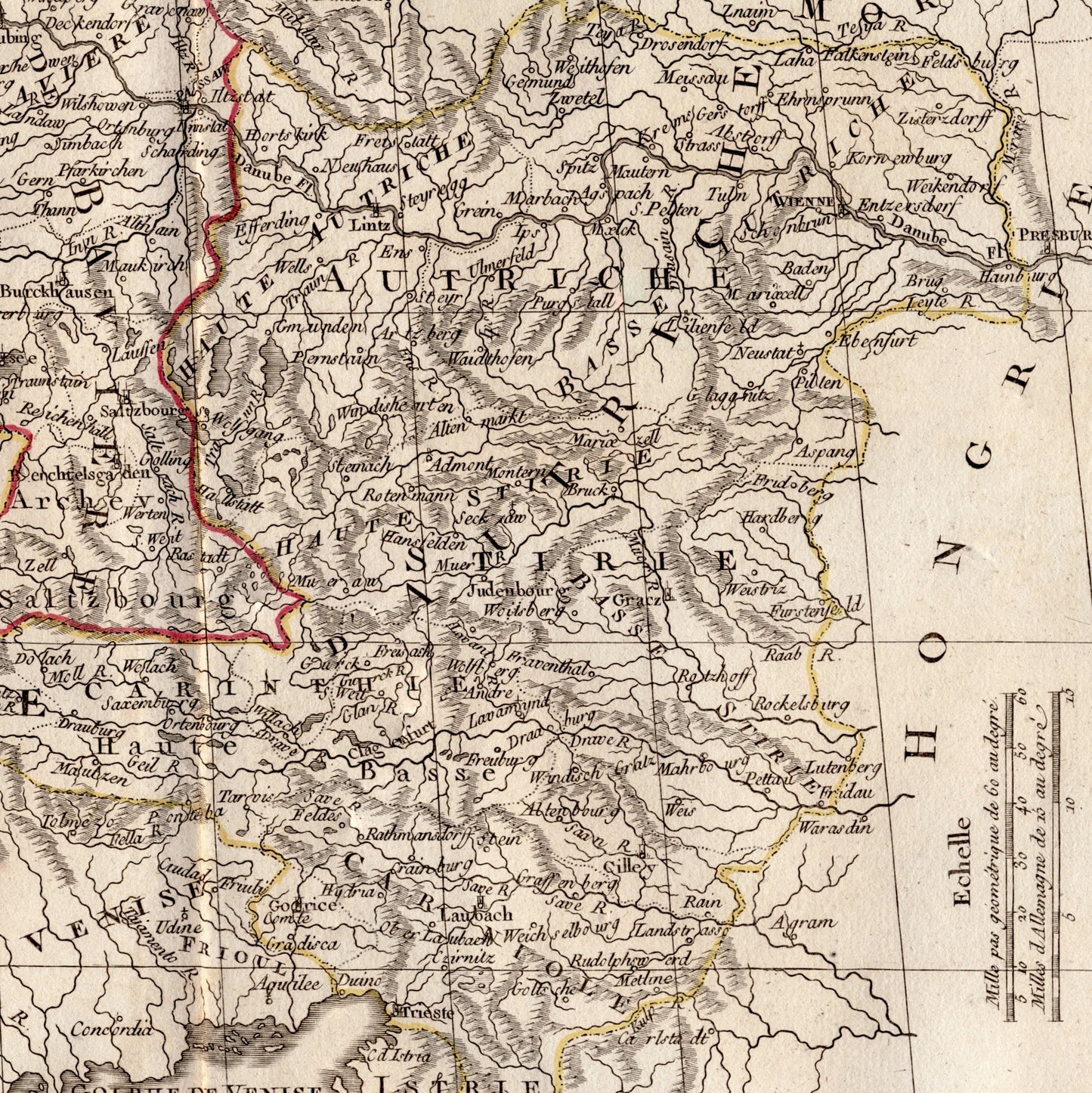 Vintage Map of Austria and Bavaria - Hand Coloured Vaugondy/Delamarche Map - Old Map from 1812