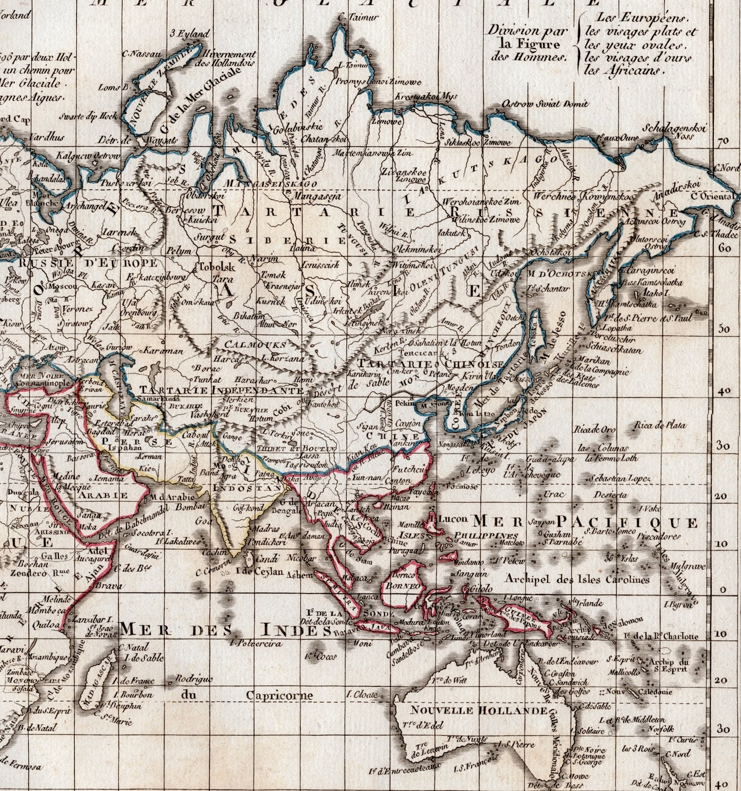 Vintage World Map from 1812 - Old Hand Coloured Vaugondy/Delamarche Map