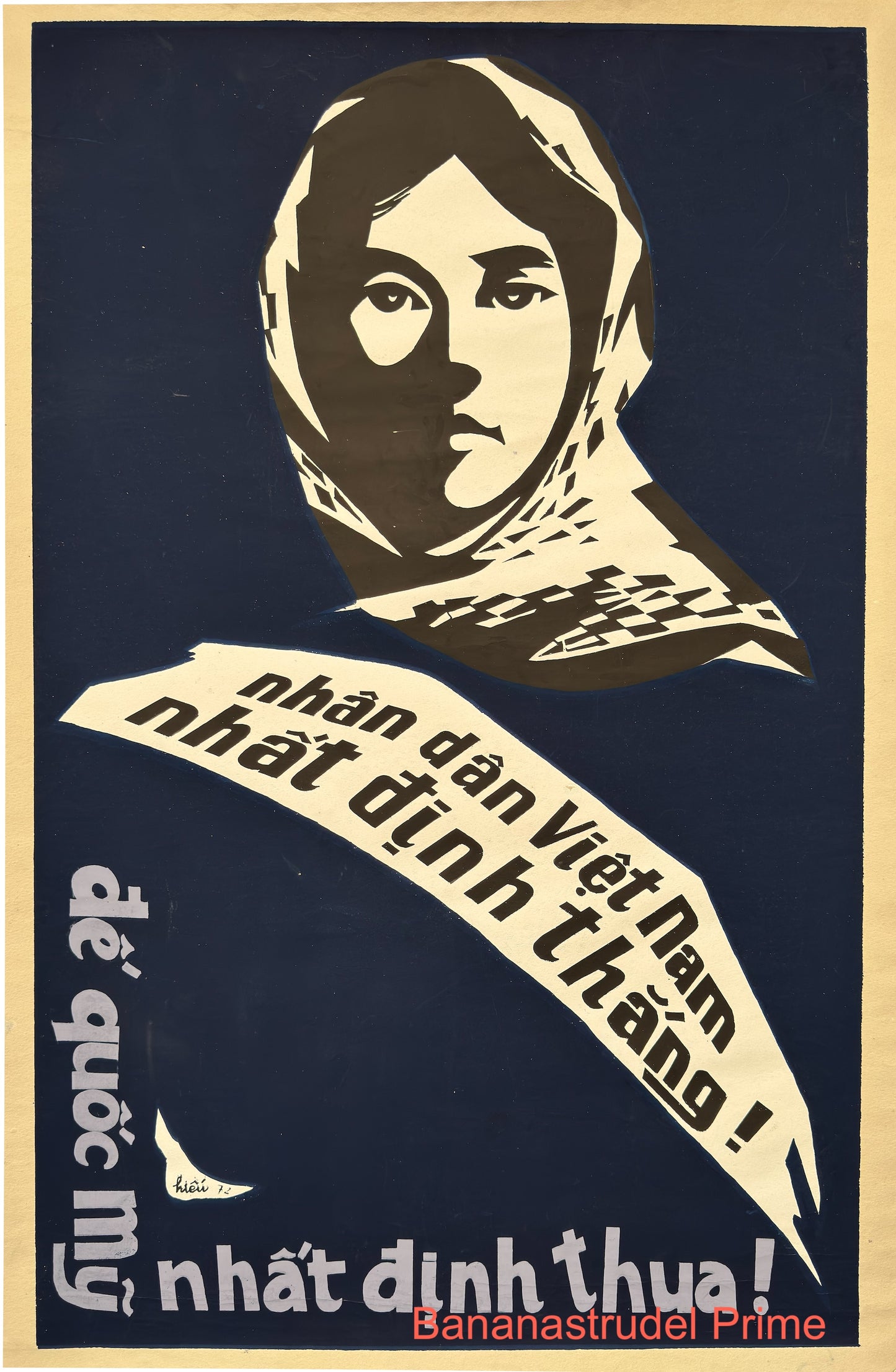 Vietnamese Propaganda Poster - Determined to Win - Political Art