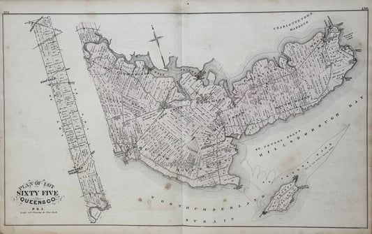 Antique Map of Prince Edward Island - Lot 65, Queens County - 1880 Large Rare Handcolored Map