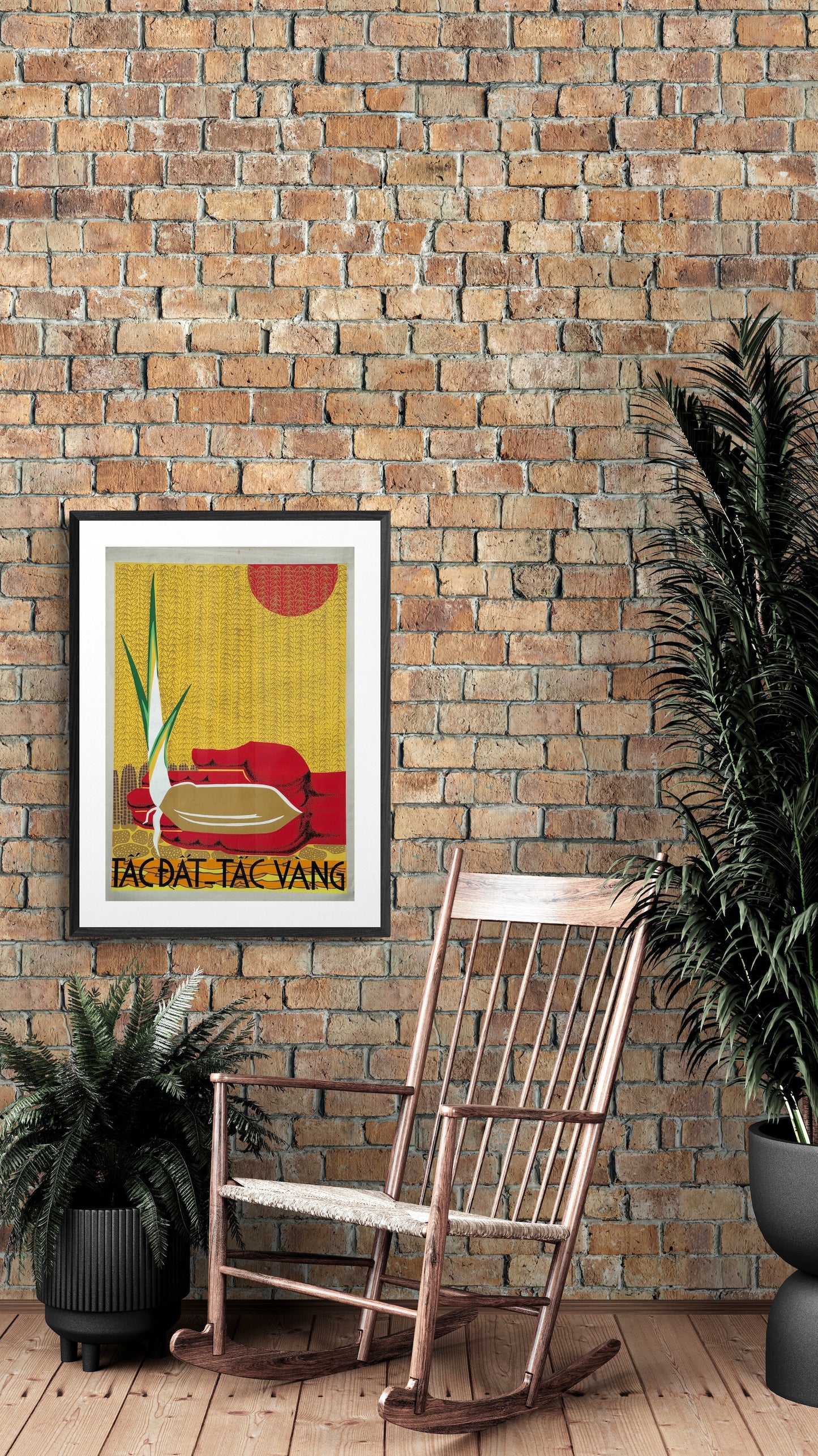 Vietnamese Propaganda Poster -An Inch of Land, a Bar of Gold - Political Art