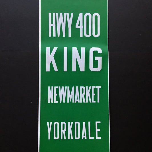 1987 Vintage Wall Size Toronto Go Transit Bus Roll / Memorabilia - TTC - transport - Hwy 400, King, Newmarket, Yorkdale, Bathurst.  No. 3